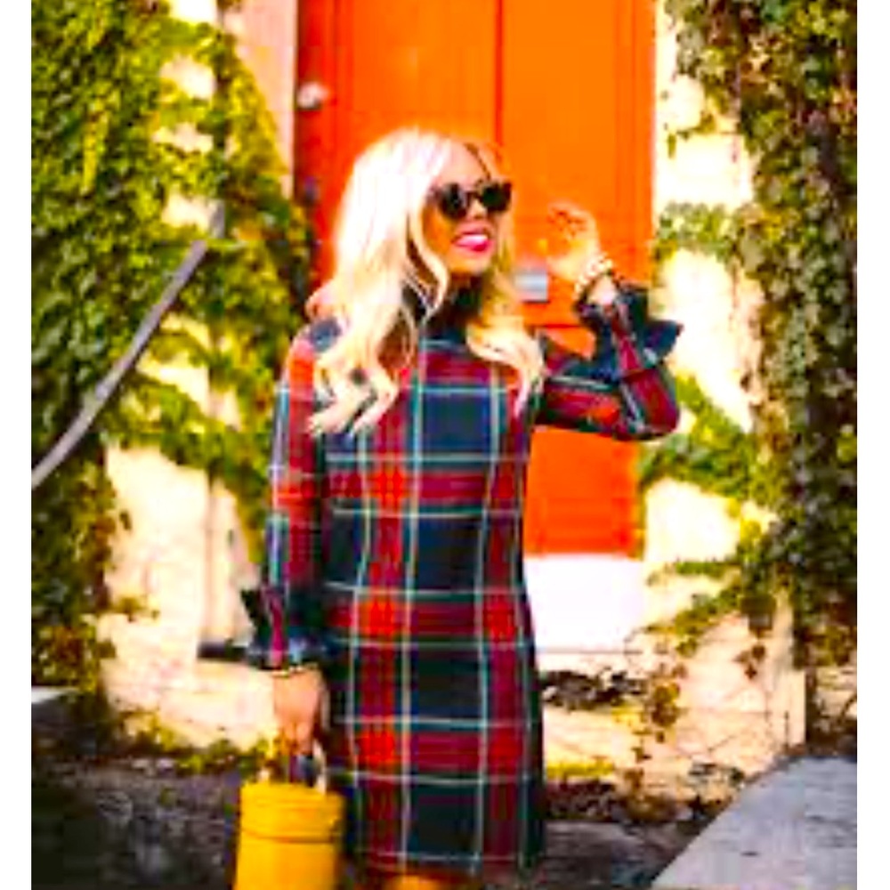 Elizabeth Wilson Designs Sarah Jane Dress in Black Tartan Plaid
